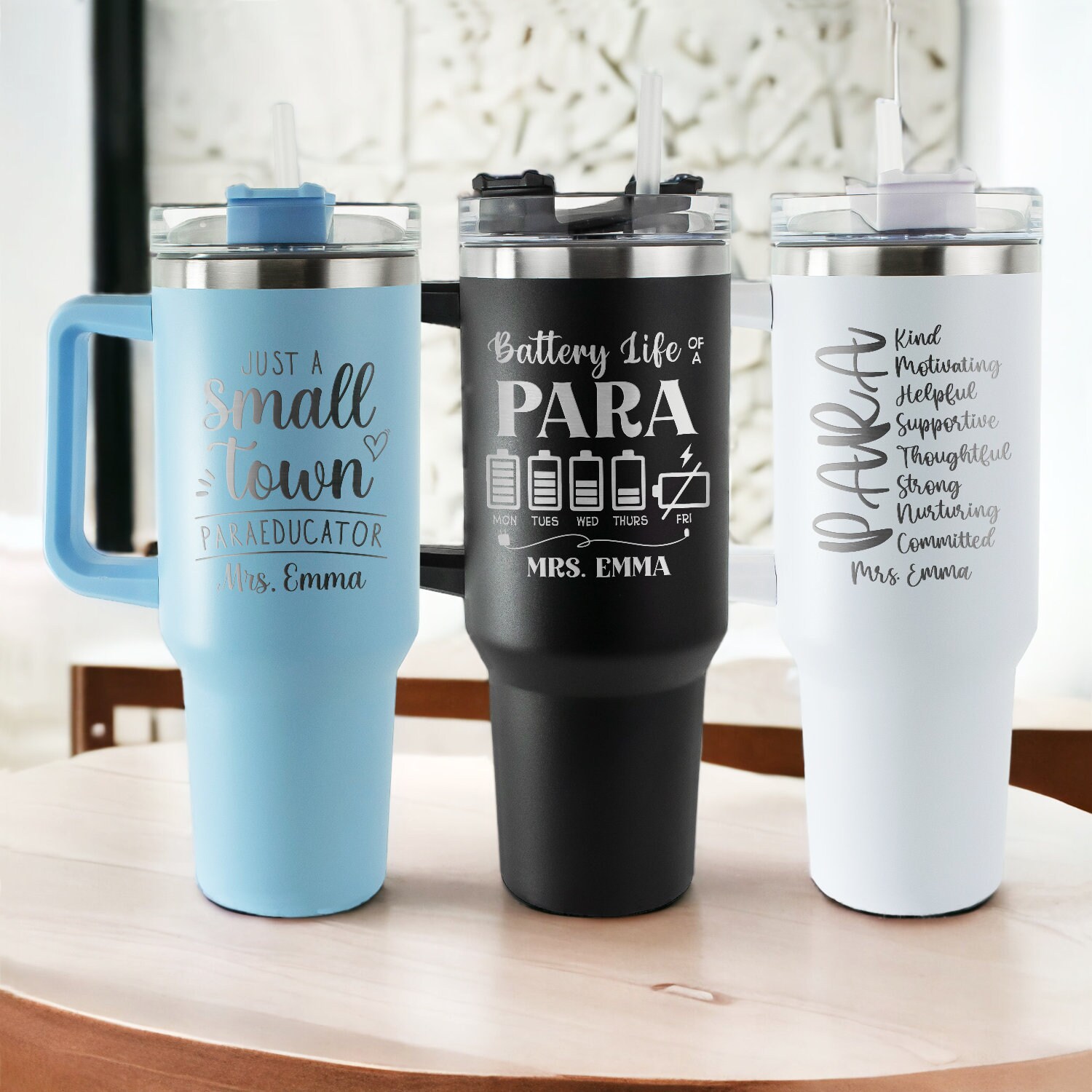 Personalized 40 oz Para Design Teacher Tumbler