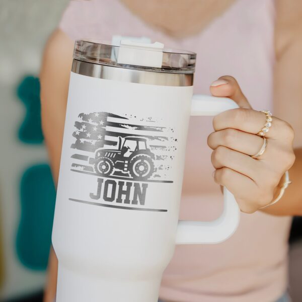 personalized 40 oz laser engraved tractor tumbler custom farmer design unique christmas halloween gift farm life cup v3h3s