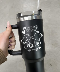 personalized 40 oz laser engraved vet tech tumbler custom ill be there for you design unique christmas halloween gift pet cup hqod3