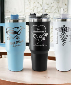 personalized 40 oz laser engraved vet tech tumbler custom veterinarian design unique christmas halloween gift animal lover cup z7rcy