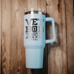personalized 40 oz laser engraved veteran dad tumbler custom military design unique christmas halloween gift patriotic parent cup pamnr
