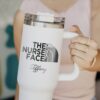 personalized 40 oz nurse face tumbler engraved student rn gift perfect christmas halloween present insulated medical cup 5eg4z