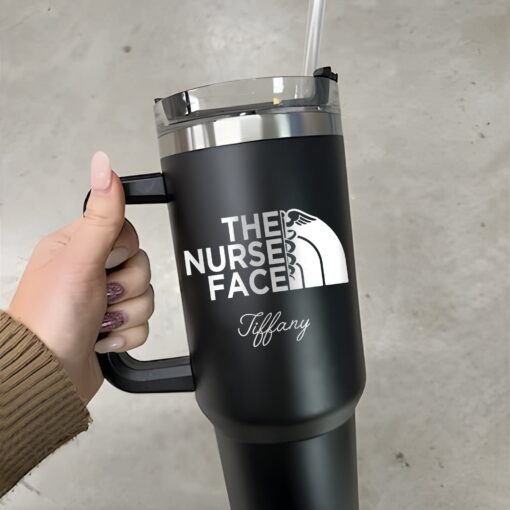 personalized 40 oz nurse face tumbler engraved student rn gift perfect christmas halloween present insulated medical cup sa94n