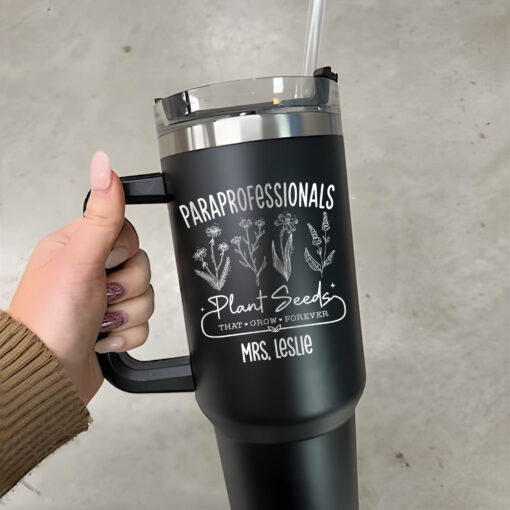 personalized 40 oz paraprofessional tumbler custom plant seeds design unique christmas halloween gift teacher appreciation cup tiq7l