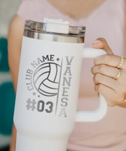 personalized 40 oz volleyball tumbler engraved player gift perfect christmas halloween present insulated sports lover cup 4pxxl