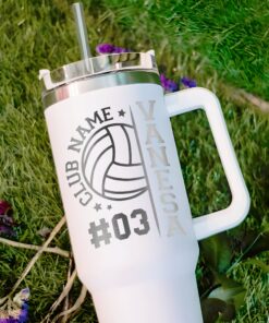 personalized 40 oz volleyball tumbler engraved player gift perfect christmas halloween present insulated sports lover cup pr8tu