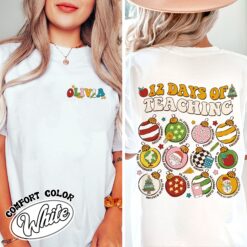 12 days of teaching vintage christmas shirt womens teacher christmas t shirt comfort color shirt he03b