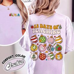 12 days of teaching vintage christmas shirt womens teacher christmas t shirt comfort color shirt t8nps