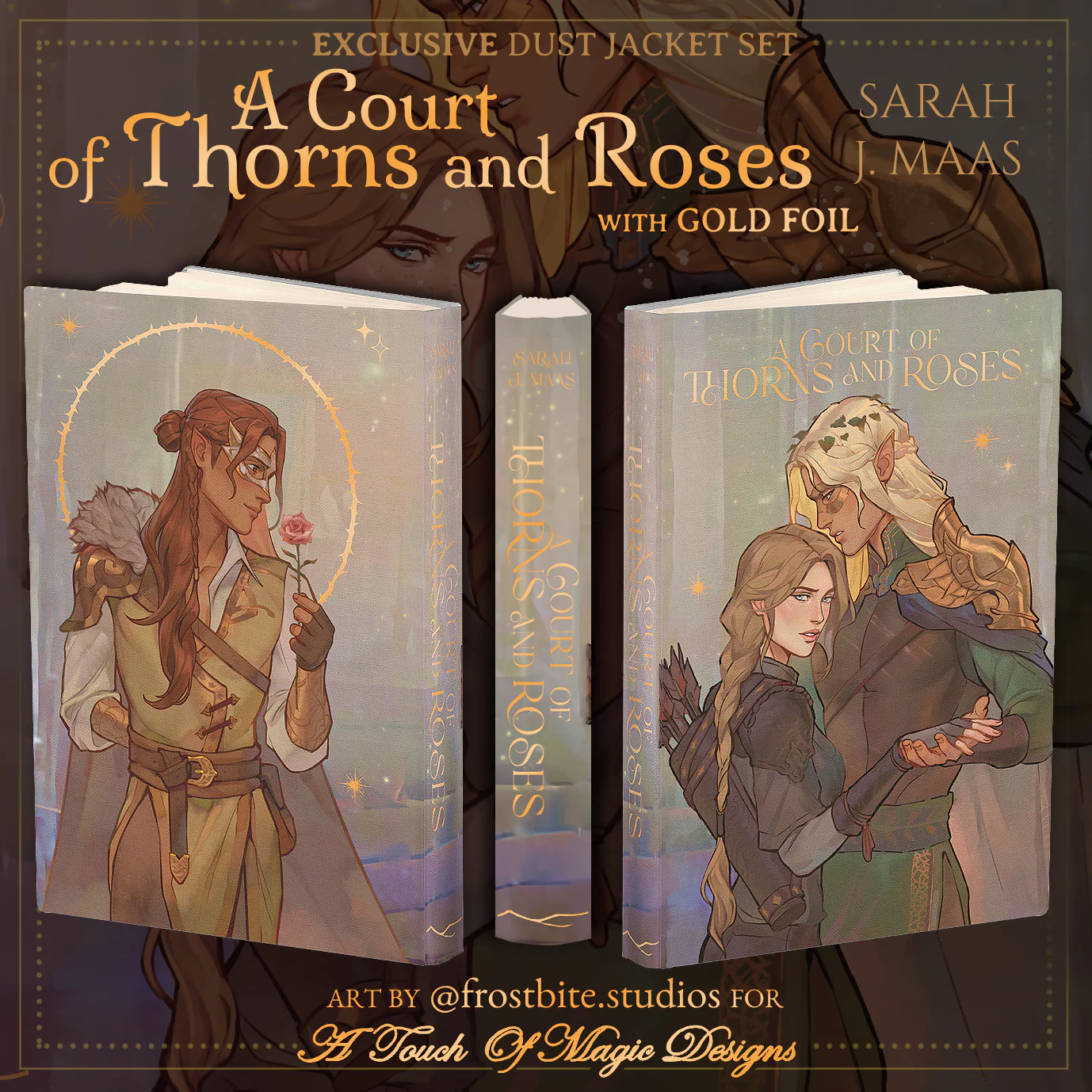 ACOTAR book series displayed with custom dust jackets