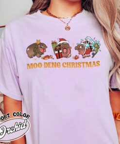 Christmas Baby Pygmy Hippopotamus Moo Deng Comfort Colors (1)