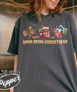 Christmas Baby Pygmy Hippopotamus Moo Deng Comfort Colors (3)