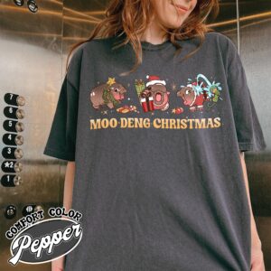 Christmas Baby Pygmy Hippopotamus Moo Deng Comfort Colors (3)