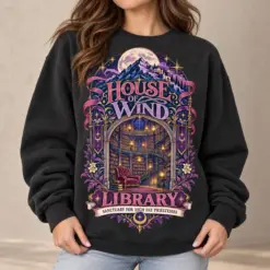 Library in the Clouds Vintage Bookish Tee 14 Gooberch House of Wind Library