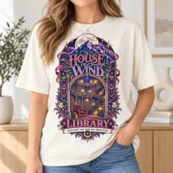 Library in the Clouds Vintage Bookish Tee 9 Gooberch House of Wind Library