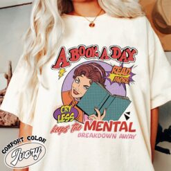 a book a day keep the mental breakdown away vintage book lover t shirt comfort color bookish gift womens book shirt jxo7a