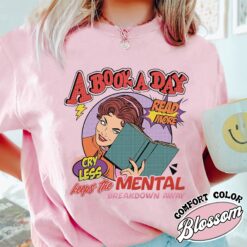 a book a day keep the mental breakdown away vintage book lover t shirt comfort color bookish gift womens book shirt mdnvn