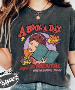 a book a day keep the mental breakdown away vintage book lover t shirt comfort color bookish gift womens book shirt zumj2