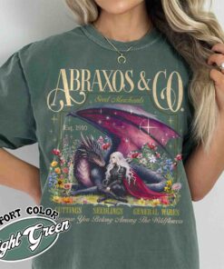 abraxos flower fantasy dragon vintage bookish t shirt boho wildflowers cottagecore womens shirt fantasy book lover gift 7fo0w