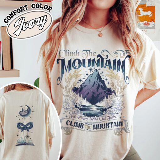 acosf acotar vintage comfort colors shirt climb the mountain nesta womens book lover t shirt ikl5w
