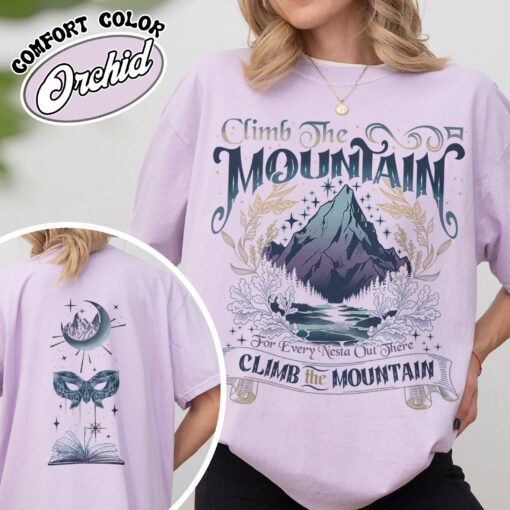 acosf acotar vintage comfort colors shirt climb the mountain nesta womens book lover t shirt ypji1