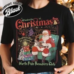 all booked for christmas vintage womens t shirt christmas book club shirt comfort colors book lover gift ki8x5