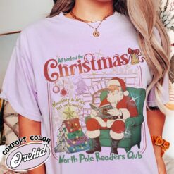 all booked for christmas vintage womens t shirt christmas book club shirt comfort colors book lover gift xgbm6