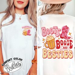 bachelorette nashville boots booze and besties vintage shirt womens bachelorette party comfort colors t shirt onq9j