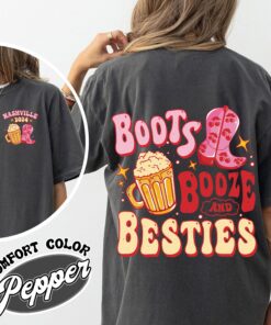 bachelorette nashville boots booze and besties vintage shirt womens bachelorette party comfort colors t shirt qyd3p