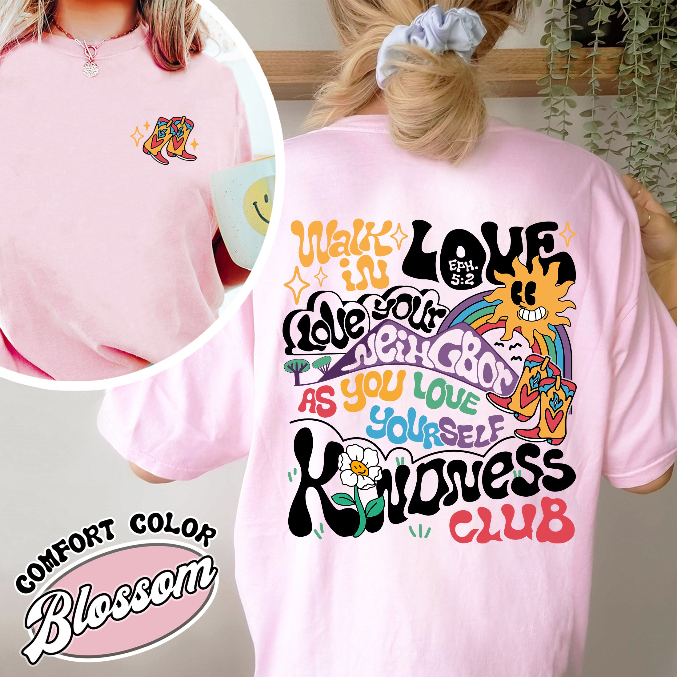 boho christian bible verse vintage t shirts jesus walk in love comfort colors womens shirt 0kb3q