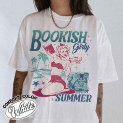 book girl summer beach lover vintage womens t shirt funny romance reader comfort colors shirt 6esoh