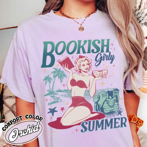 book girl summer beach lover vintage womens t shirt funny romance reader comfort colors shirt 8nz17