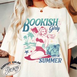 book girl summer beach lover vintage womens t shirt funny romance reader comfort colors shirt br7ic