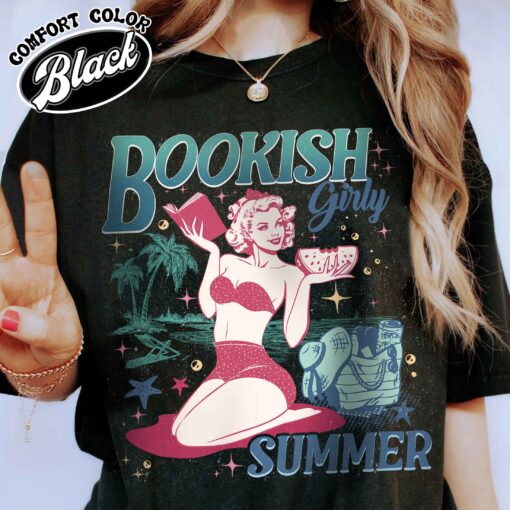 book girl summer beach lover vintage womens t shirt funny romance reader comfort colors shirt jg6mi