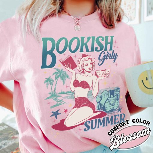 book girl summer beach lover vintage womens t shirt funny romance reader comfort colors shirt kbewb