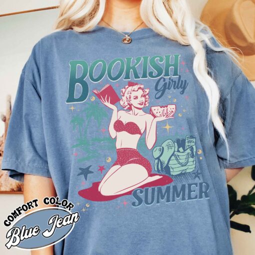 book girl summer beach lover vintage womens t shirt funny romance reader comfort colors shirt