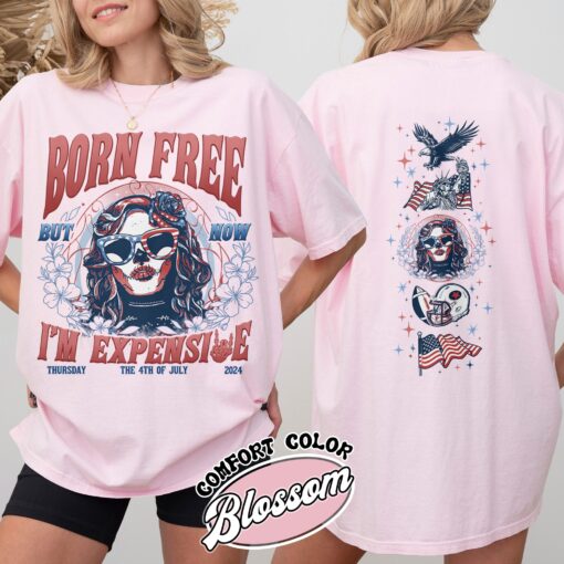 born free but now im expensive vintage independence day shirt 4th of july skeleton comfort colors t shirt