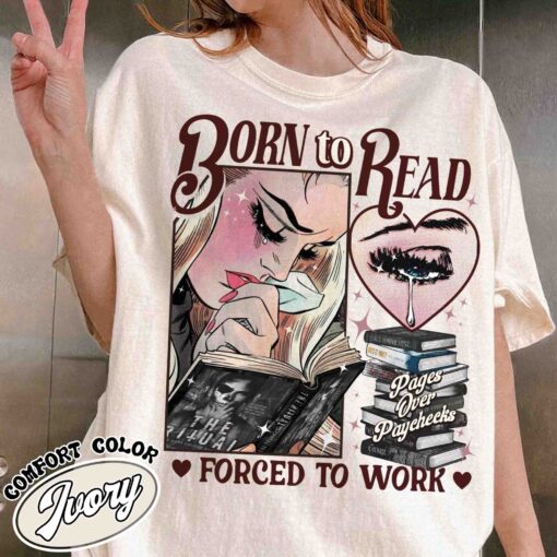 born to read forced to work dark romance vintage t shirt dark romance smut gift womens book lover tee 0jpfy