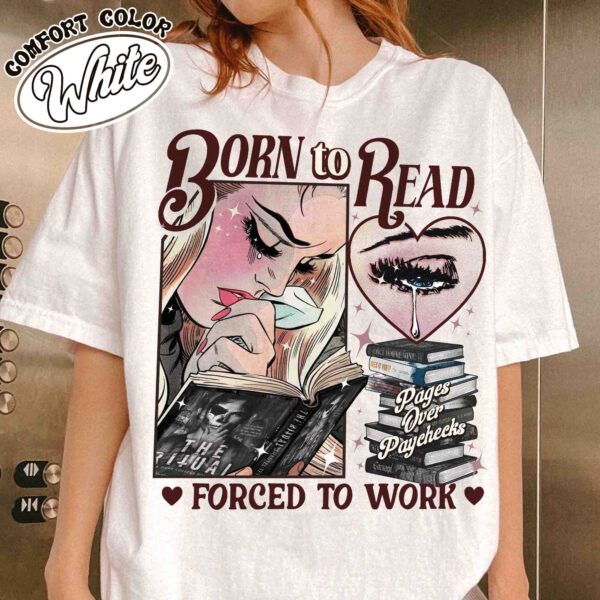 born to read forced to work dark romance vintage t shirt dark romance smut gift womens book lover tee 0yn8l