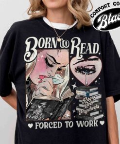 born to read forced to work dark romance vintage t shirt dark romance smut gift womens book lover tee e3rnk