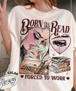 born to read forced to work vintage bookish t shirt basgiath war college dragon rider fantasy reader shirt 6fd1x