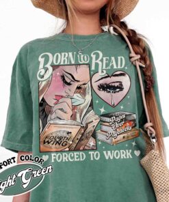 born to read forced to work vintage bookish t shirt basgiath war college dragon rider fantasy reader shirt bf803