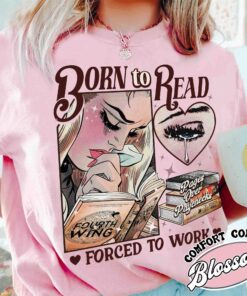 born to read forced to work vintage bookish t shirt basgiath war college dragon rider fantasy reader shirt ca3op