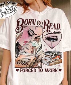 born to read forced to work vintage bookish t shirt basgiath war college dragon rider fantasy reader shirt d3jgc