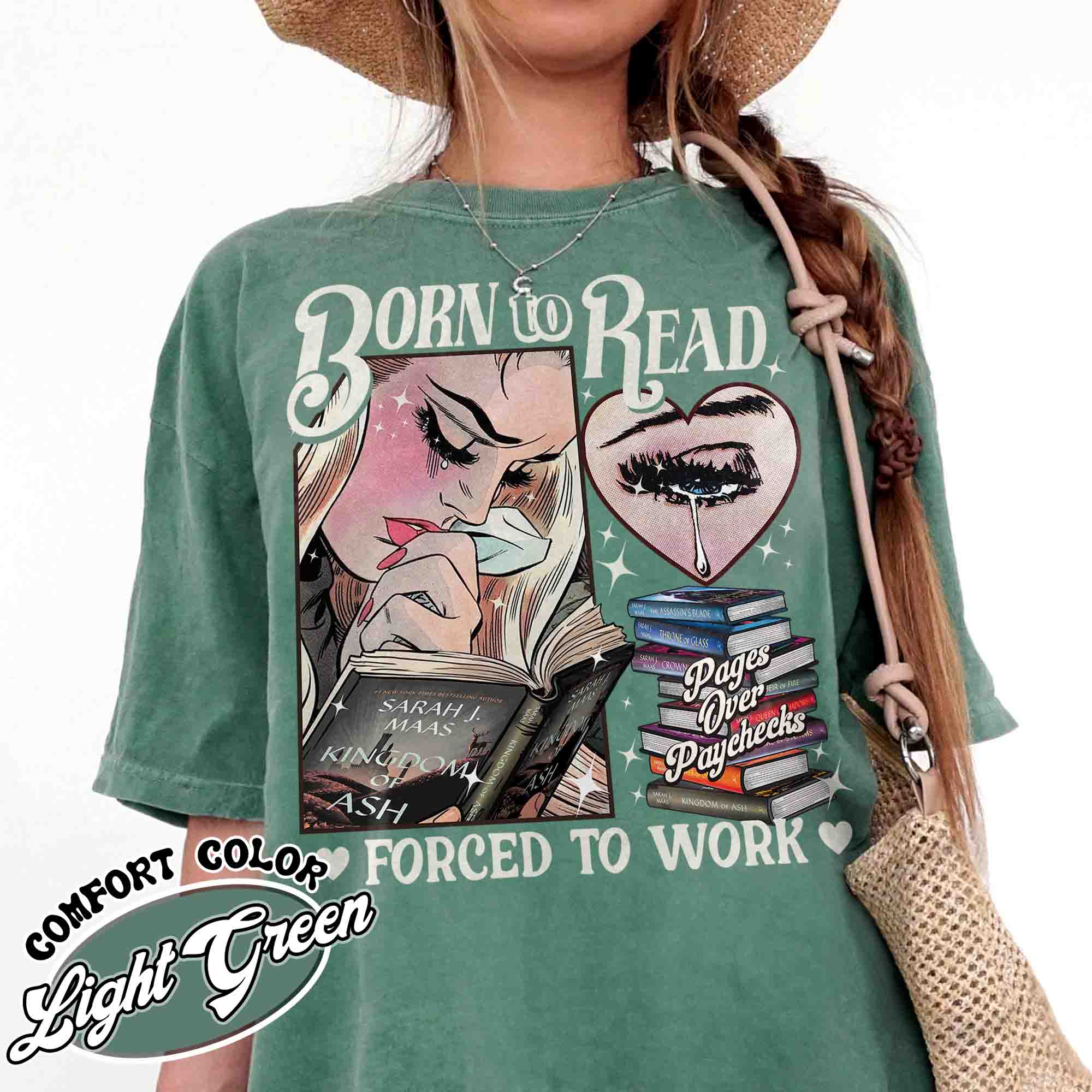 born to read forced to work vintage womens t shirt tog series bookish gift comfort colors shirt gsecy