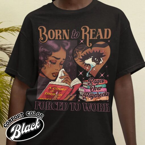 born to read vintage bookish comfort colors t shirt black girl reader gift dark romance smut womens shirt 1rigz