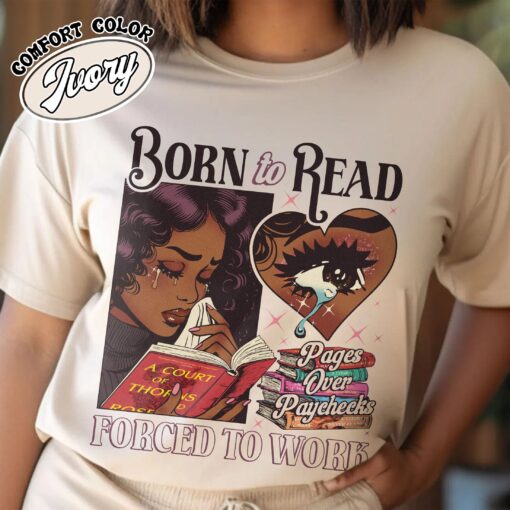 born to read vintage bookish comfort colors t shirt black girl reader gift dark romance smut womens shirt wpagh