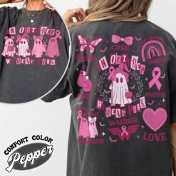 breast cancer support squad vintage womens t shirt in october we wear pink breast cancer awareness ghost tee gkdvp