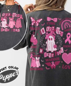 breast cancer support squad vintage womens t shirt in october we wear pink breast cancer awareness ghost tee gkdvp