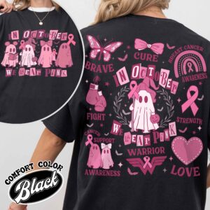 breast cancer support squad vintage womens t shirt in october we wear pink breast cancer awareness ghost tee wyqym