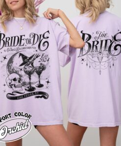 bride or die vintage bachelorette party t shirt witchy halloween womens bachelorette personalized shirt 17pix